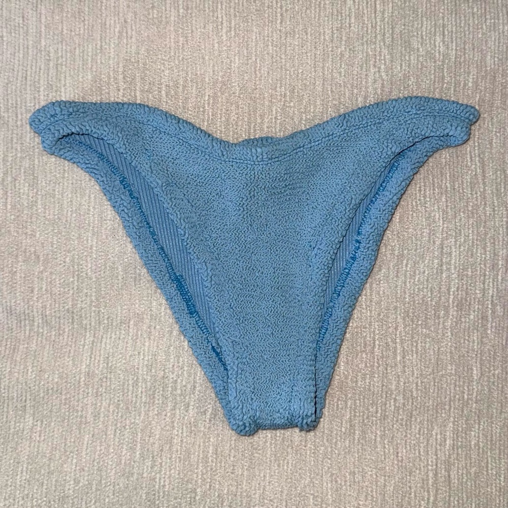 New Hunza G Bikini *Bottoms Only* Sky Blue Crinkle One Size Cornflower Xandra